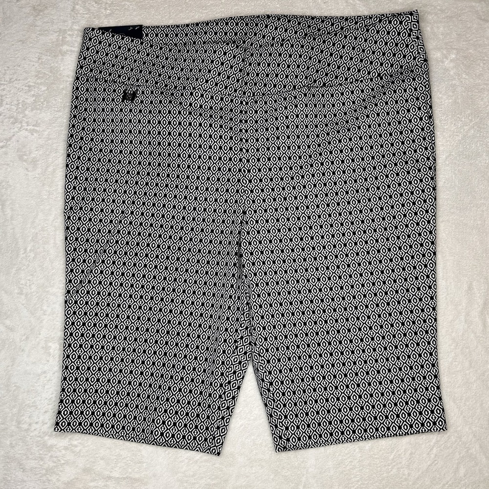 Rafaella Womens 18‎ Black High Waist Elastic Waist Stretch Shorts 11" Inseam NEW
